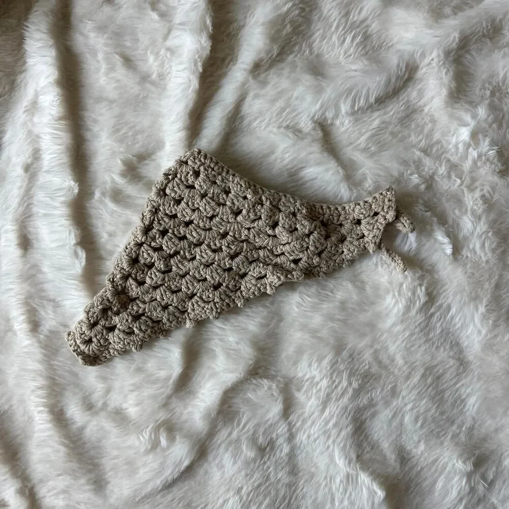 Unbranded Women's Cream and Tan Hair bandana